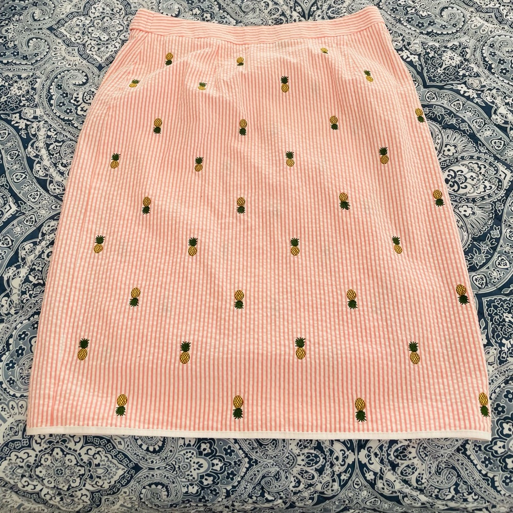 Brooks Brothers wrap seersucker skirt